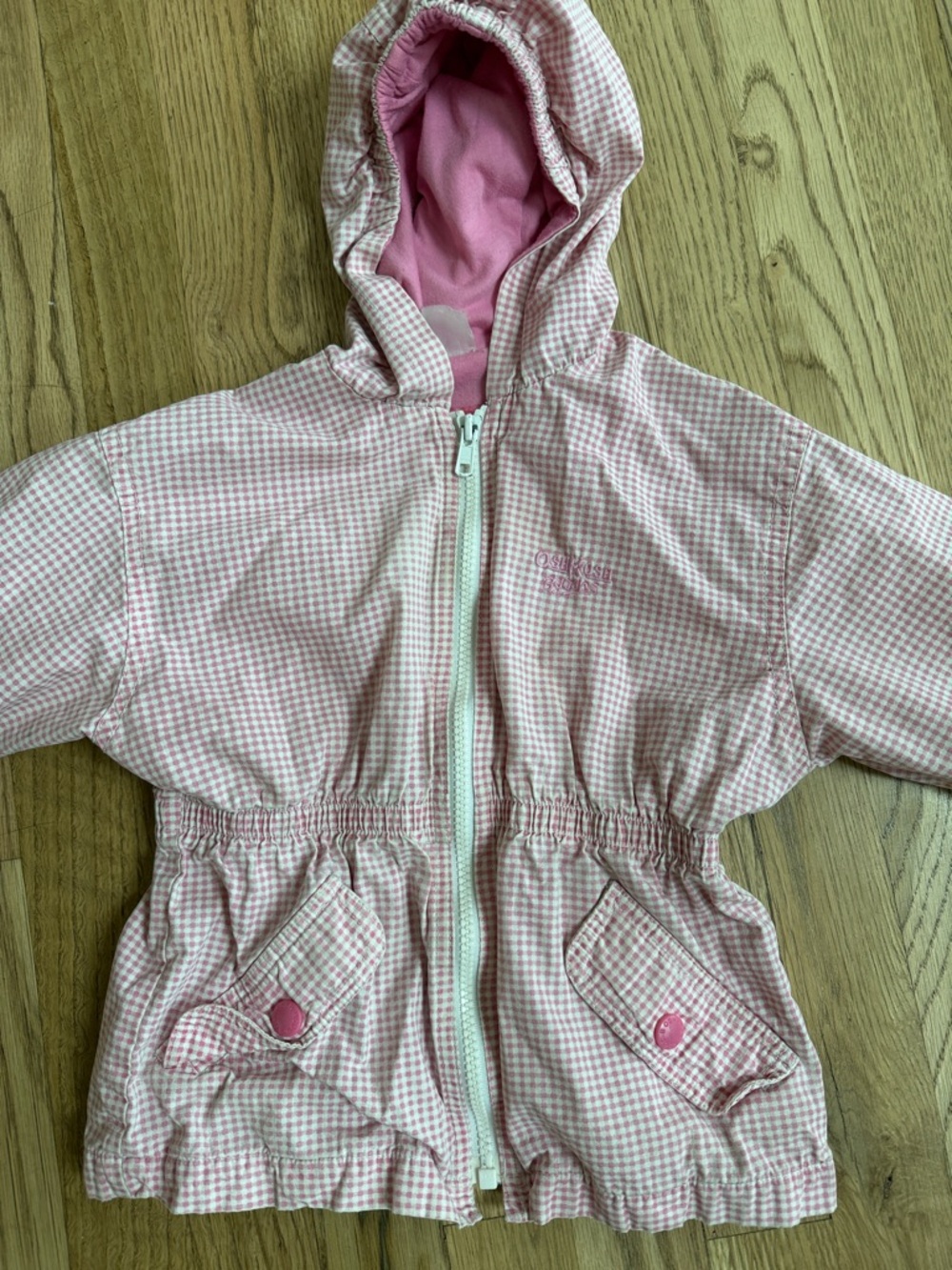 Pink Gingham Hooded Girls Osh Kosh Jacket